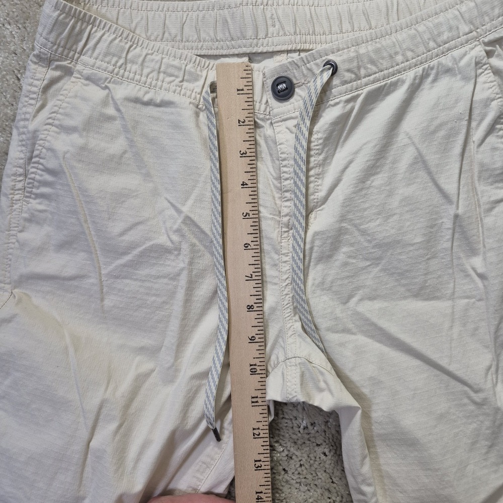 Vuori Women Ripstop Pants Womens Medium Beige Stretch Waist Utility Cut Off Hem - Picture 16 of 16